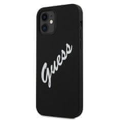 Guess Kryt Guess GUHCP12SLSVSBW Apple iPhone 12 mini black white hardcase Silicone Vintage