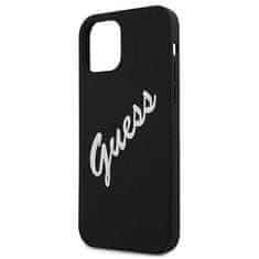 Guess Kryt Guess GUHCP12SLSVSBW Apple iPhone 12 mini black white hardcase Silicone Vintage