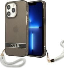 Guess Kryt Guess GUHCP13LHTSGSK Apple iPhone 13 Pro black hardcase Translucent Stap