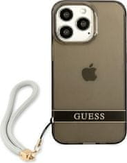 Guess Kryt Guess GUHCP13LHTSGSK Apple iPhone 13 Pro black hardcase Translucent Stap