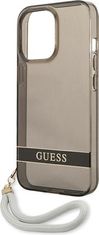 Guess Kryt Guess GUHCP13LHTSGSK Apple iPhone 13 Pro black hardcase Translucent Stap