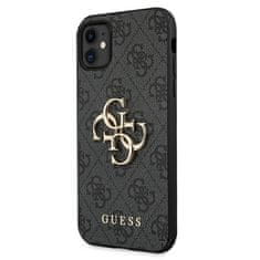 Guess Kryt Guess GUHCN614GMGGR Apple iPhone 11 grey hardcase 4G Big Metal Logo