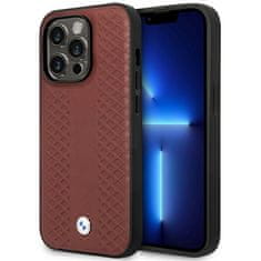 MobilPouzdra.cz Kryt BMW BMHMP14L22RFGR Apple iPhone 14 Pro burgundy Leather Diamond Pattern MagSafe