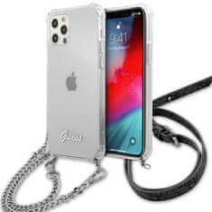 Guess Kryt Guess GUHCP12LKC4GSSI Apple iPhone 12 Pro Max Transparent hardcase 4G Silver Chain