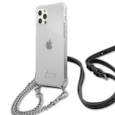 Guess Kryt Guess GUHCP12LKC4GSSI Apple iPhone 12 Pro Max Transparent hardcase 4G Silver Chain