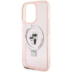 Karl Lagerfeld Kryt Karl Lagerfeld KLHMP15LHMRSKCP Apple iPhone 15 Pro hardcase Ring Stand Karl&Choupettte MagSafe pink