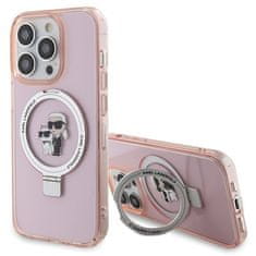 Karl Lagerfeld Kryt Karl Lagerfeld KLHMP15LHMRSKCP Apple iPhone 15 Pro hardcase Ring Stand Karl&Choupettte MagSafe pink