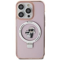 Karl Lagerfeld Kryt Karl Lagerfeld KLHMP15LHMRSKCP Apple iPhone 15 Pro hardcase Ring Stand Karl&Choupettte MagSafe pink