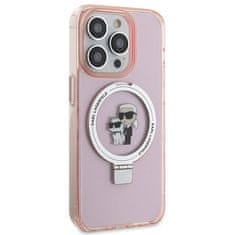 Karl Lagerfeld Kryt Karl Lagerfeld KLHMP15LHMRSKCP Apple iPhone 15 Pro hardcase Ring Stand Karl&Choupettte MagSafe pink