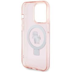 Karl Lagerfeld Kryt Karl Lagerfeld KLHMP15LHMRSKCP Apple iPhone 15 Pro hardcase Ring Stand Karl&Choupettte MagSafe pink