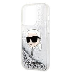 Karl Lagerfeld Kryt Karl Lagerfeld KLHCP14LLNKHCH Apple iPhone 14 Pro silver hardcase Glitter Karl Head