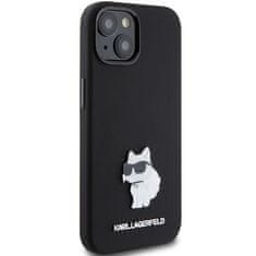 Karl Lagerfeld Kryt Karl Lagerfeld KLHCP15MSMHCNPK iPhone 15 Plus czarny/black Silicone Choupette Metal Pin