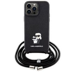 Karl Lagerfeld Kryt Karl Lagerfeld KLHCP14XSAKCPSK Apple iPhone 14 Pro Max hardcase Crossbody Saffiano Metal Pin black