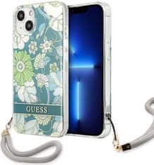 Guess Kryt Guess GUHCP13SHFLSN Apple iPhone 13 mini green hardcase Flower Strap