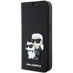 Karl Lagerfeld Kryt Karl Lagerfeld KLBKP14LSANKCPK Apple iPhone 14 Pro bookcase black Saffiano Karl & Choupette