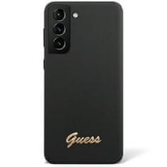 Guess Kryt Guess GUHCS23SSLSMK Samsung Galaxy S23 black hardcase Silicone Vintage Gold Logo