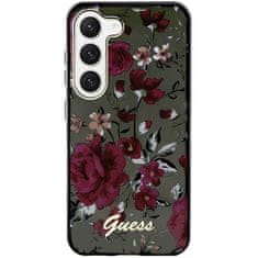 Guess Kryt Guess GUHCS23SHCFWSA Samsung Galaxy S23 khaki hardcase Flower Collection