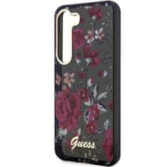 Guess Kryt Guess GUHCS23SHCFWSA Samsung Galaxy S23 khaki hardcase Flower Collection