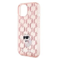 Karl Lagerfeld Kryt Karl Lagerfeld KLHCP15SHNCMKLP Apple iPhone 15 hardcase Monogram Choupette pink