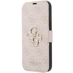 Guess Kryt Guess GUBKP15S4GMGPI Apple iPhone 15 / 14 / 13 book 4G Metal Logo pink