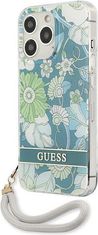 Guess Kryt Guess GUHCP13LHFLSN Apple iPhone 13 Pro green hardcase Flower Strap