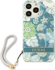 Guess Kryt Guess GUHCP13LHFLSN Apple iPhone 13 Pro green hardcase Flower Strap