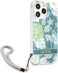 Guess Kryt Guess GUHCP13LHFLSN Apple iPhone 13 Pro green hardcase Flower Strap