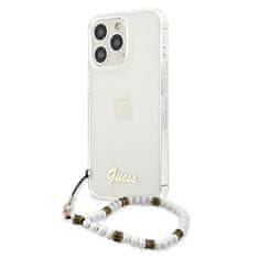 Guess Kryt Guess GUHCP13LKPSWH Apple iPhone 13 Pro Transparent hardcase White Pearl