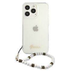 Guess Kryt Guess GUHCP13LKPSWH Apple iPhone 13 Pro Transparent hardcase White Pearl