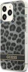 Guess Kryt Guess GUHCP13LHSLEOK Apple iPhone 13 Pro grey hardcase Leopard