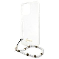 Guess Kryt Guess GUHCP13LKPSWH Apple iPhone 13 Pro Transparent hardcase White Pearl