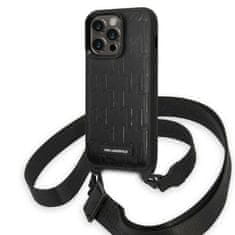 Karl Lagerfeld Kryt Karl Lagerfeld KLHCP14LSTMMK Apple iPhone 14 Pro hardcase black Monogram Plaque Logo Strap