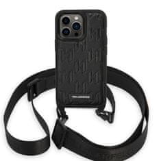 Karl Lagerfeld Kryt Karl Lagerfeld KLHCP14LSTMMK Apple iPhone 14 Pro hardcase black Monogram Plaque Logo Strap