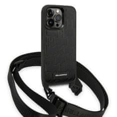 Karl Lagerfeld Kryt Karl Lagerfeld KLHCP14LSTMMK Apple iPhone 14 Pro hardcase black Monogram Plaque Logo Strap