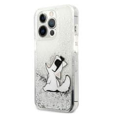 Karl Lagerfeld Kryt Karl Lagerfeld KLHCP13XGCFS Apple iPhone 13 Pro Max silver hardcase Liquid Glitter Choupette Fun