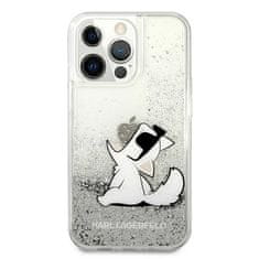 Karl Lagerfeld Kryt Karl Lagerfeld KLHCP13XGCFS Apple iPhone 13 Pro Max silver hardcase Liquid Glitter Choupette Fun