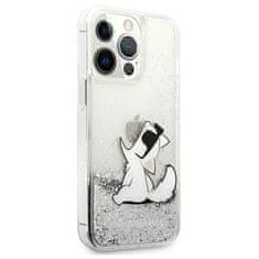 Karl Lagerfeld Kryt Karl Lagerfeld KLHCP13XGCFS Apple iPhone 13 Pro Max silver hardcase Liquid Glitter Choupette Fun