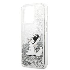 Karl Lagerfeld Kryt Karl Lagerfeld KLHCP13XGCFS Apple iPhone 13 Pro Max silver hardcase Liquid Glitter Choupette Fun