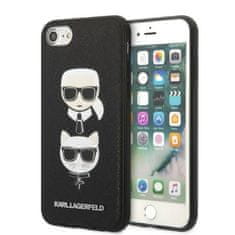 Karl Lagerfeld Kryt Karl Lagerfeld KLHCI8SAKICKCBK Apple iPhone SE 2022/SE 2020/8/7 black hardcase Saffiano Ikonik Karl&Choupette Head