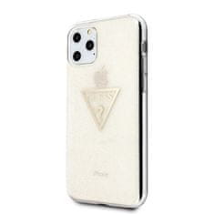 Guess Kryt Guess GUHCN58SGTLGO iPhone 11 Pro gold hard case Glitter Triangle