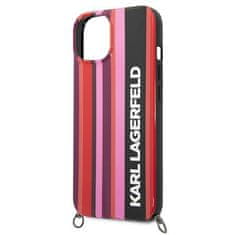 Karl Lagerfeld Kryt Karl Lagerfeld KLHCP14SSTSTP Apple iPhone 14 hardcase pink Color Stripes Strap