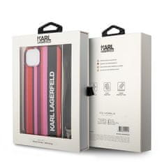 Karl Lagerfeld Kryt Karl Lagerfeld KLHCP14SSTSTP Apple iPhone 14 hardcase pink Color Stripes Strap