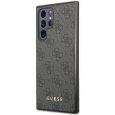 Guess Kryt Guess GUHCS23LG4GFGR Samsung Galaxy S23 Ultra grey hardcase 4G Metal Gold Logo