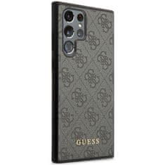 Guess Kryt Guess GUHCS23LG4GFGR Samsung Galaxy S23 Ultra grey hardcase 4G Metal Gold Logo