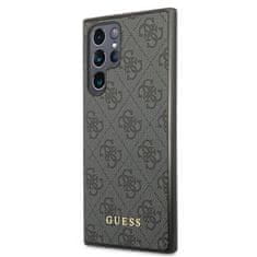 Guess Kryt Guess GUHCS22LG4GFGR Samsung Galaxy S22 Ultra grey hard case 4G Metal Gold Logo