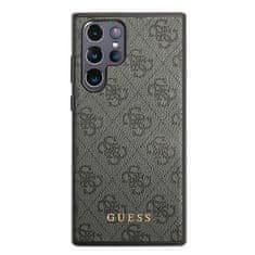 Guess Kryt Guess GUHCS22LG4GFGR Samsung Galaxy S22 Ultra grey hard case 4G Metal Gold Logo