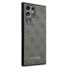 Guess Kryt Guess GUHCS22LG4GFGR Samsung Galaxy S22 Ultra grey hard case 4G Metal Gold Logo