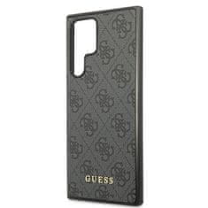 Guess Kryt Guess GUHCS22LG4GFGR Samsung Galaxy S22 Ultra grey hard case 4G Metal Gold Logo