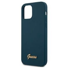 Guess Kryt Guess GUHCP12LLSLMGBL Apple iPhone 12 Pro Max blue hardcase Metal Logo Script