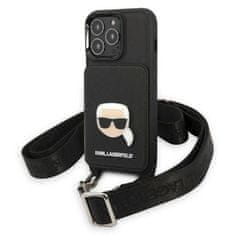 Karl Lagerfeld Kryt Karl Lagerfeld KLHCP13LSAKHPK Apple iPhone 13 Pro hardcase Saffiano Metal Karl Head